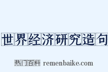 世界经济研究造句是什么意思的图片